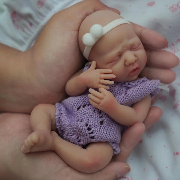 7" Realistic Full-Body Silicone Reborn Baby Boy Doll with Feeding Set & Gift Box