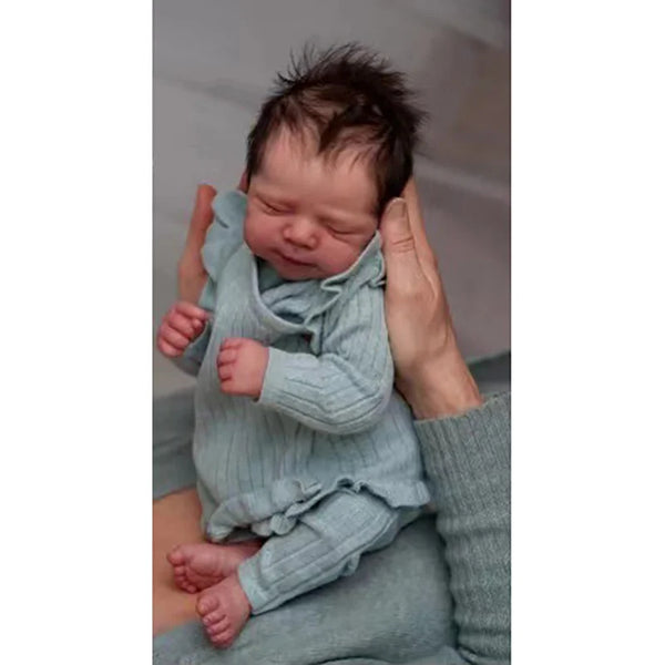 19" Sleeping Reborn Baby Doll Pascale with Soft Touch & Hand-Rooted Hair